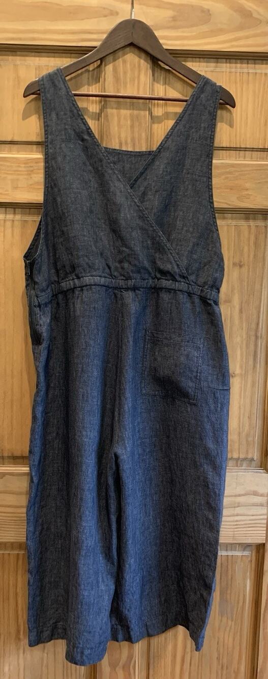 Eileen Fisher Organic Linen Womens Jumpsuit Romper Blue Oversized M